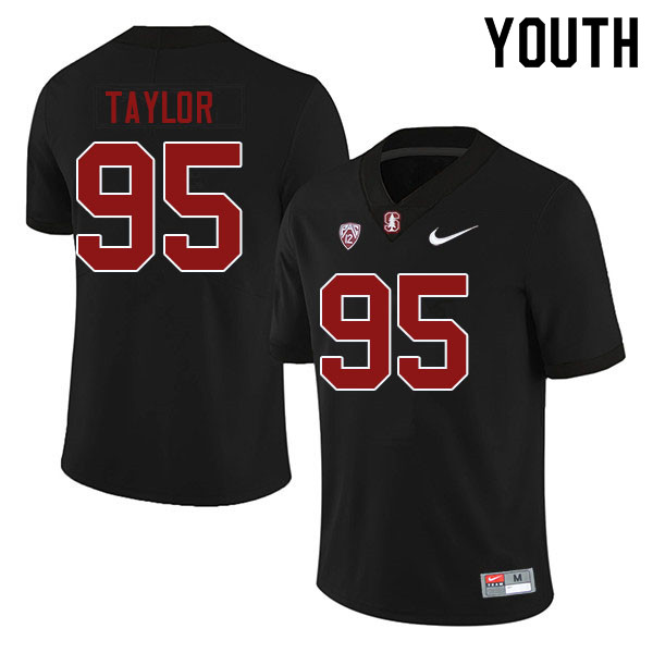 Youth #95 Aristotle Taylor Stanford Cardinal College Football Jerseys Sale-Black - Click Image to Close